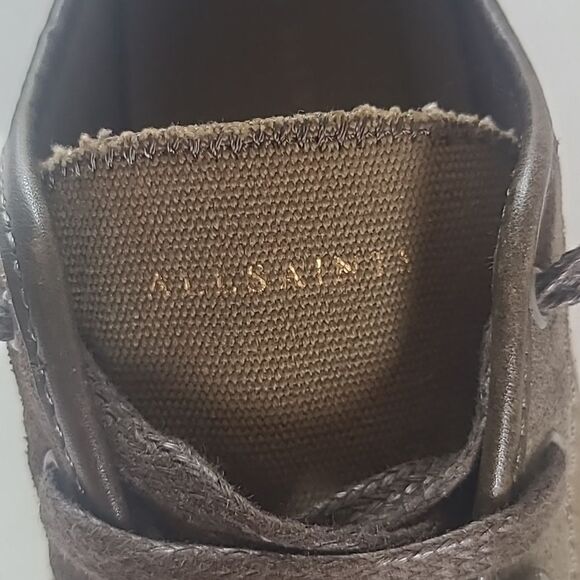All Saints Olive Green Platform Leather & Canvas Sneakers Size EU 40 - Picture 14 of 14